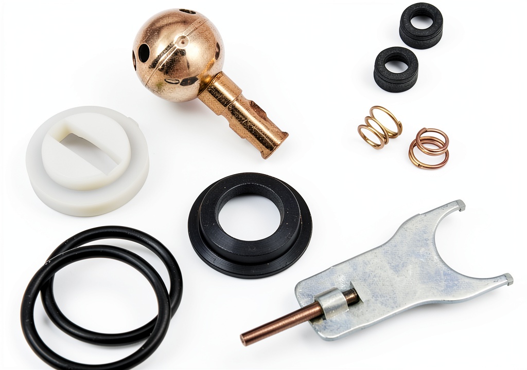 Technician installing Delta faucet seat kit in a kitchen sink