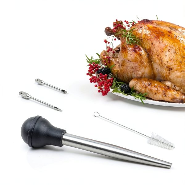 Zulay Kitchen Stainless Steel Turkey Baster Dual Needle 5.5oz Classic-7