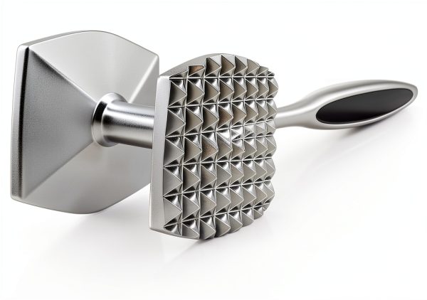Meat Tenderizer Mallet Aliglow Double‑Sided Zinc Alloy 8.9‑Inch Silver-0