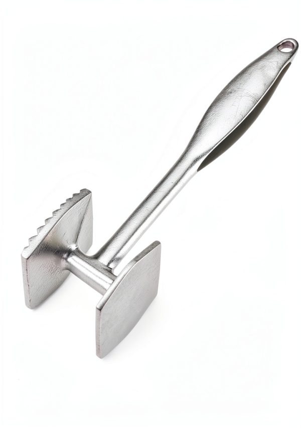 Meat Tenderizer Mallet Aliglow Double‑Sided Zinc Alloy 8.9‑Inch Silver-1
