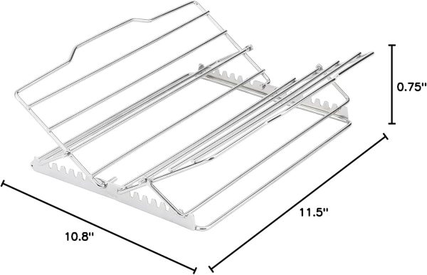 GoodCook Aluminum Roast Rack – Gauge Chrome Wire, Silver, Adjustable-5