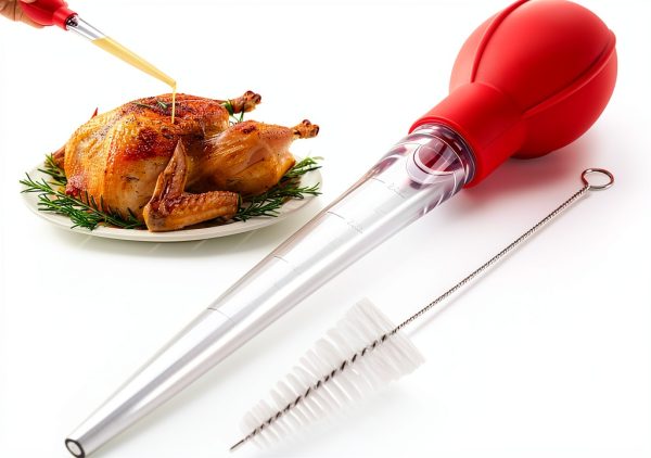 OLESBUR Turkey Baster 28ml Food Grade Silicone Bulb Kitchen Tool-0
