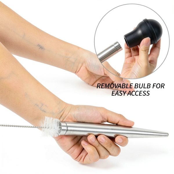 Zulay Kitchen Stainless Steel Turkey Baster Dual Needle 5.5oz Classic-4