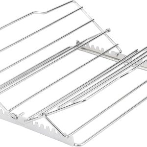 GoodCook Aluminum Roast Rack – Gauge Chrome Wire, Silver, Adjustable-0