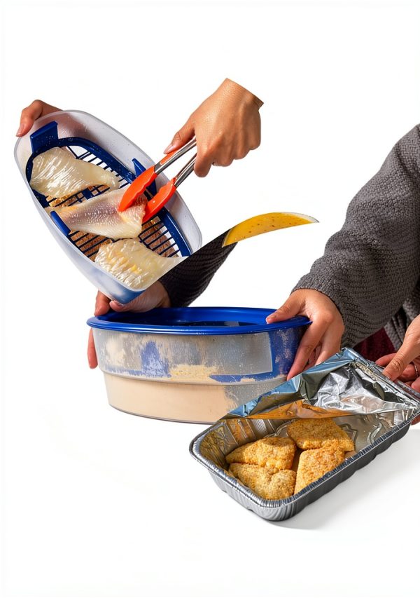 Cook's Choice Better Breader Bowl Set 1000ml Durable Dishwasher Safe-2