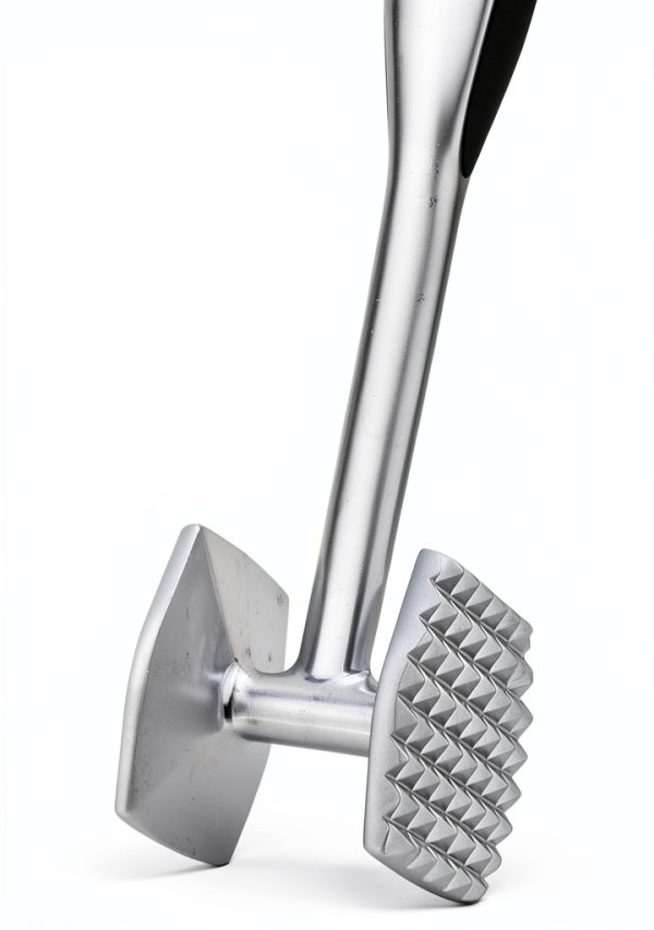 Meat Tenderizer Mallet Aliglow Double‑Sided Zinc Alloy 8.9‑Inch Silver-2