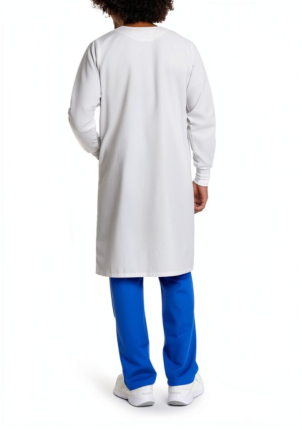 Landau Unisex Relaxed Fit Full Length Lab Coat White Multiple Sizes-2