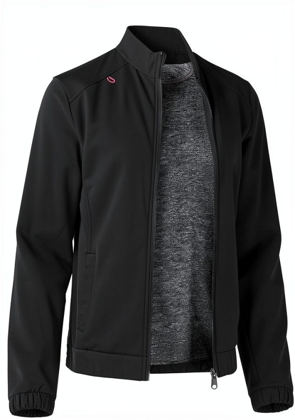 Impact Jacket Heather Charcoal Men Scrub Jacket with Zipper Front-2