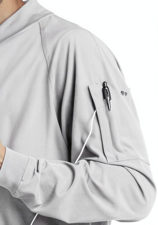 BARCO One Men's 0405 Pocket Zip Up Scrub Jacket White 4X-Large-2