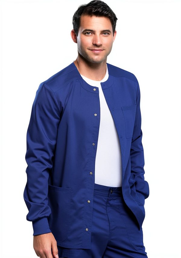Cherokee Men Warm Up Scrubs Jacket WW380 Galaxy Blue XX Large-4