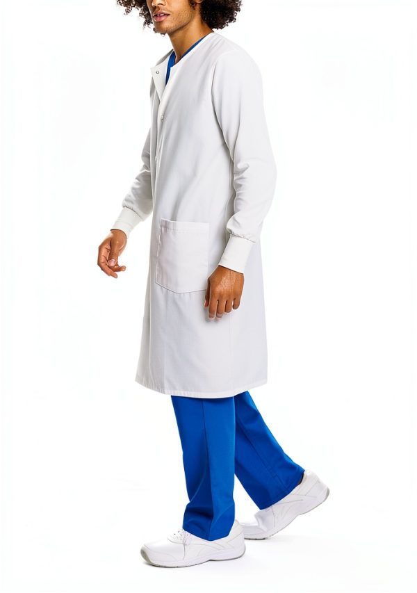 Landau Unisex Relaxed Fit Full Length Lab Coat White Multiple Sizes-1