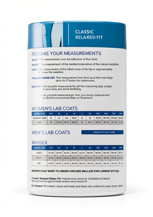 Landau Unisex Relaxed Fit Full Length Lab Coat White Multiple Sizes-5