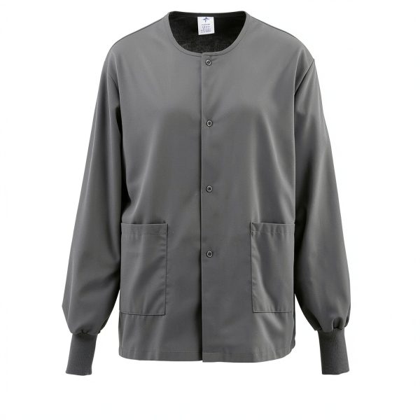 Medline AngelStat Warm Up Scrub Jacket Charcoal Unisex 3X Large-0
