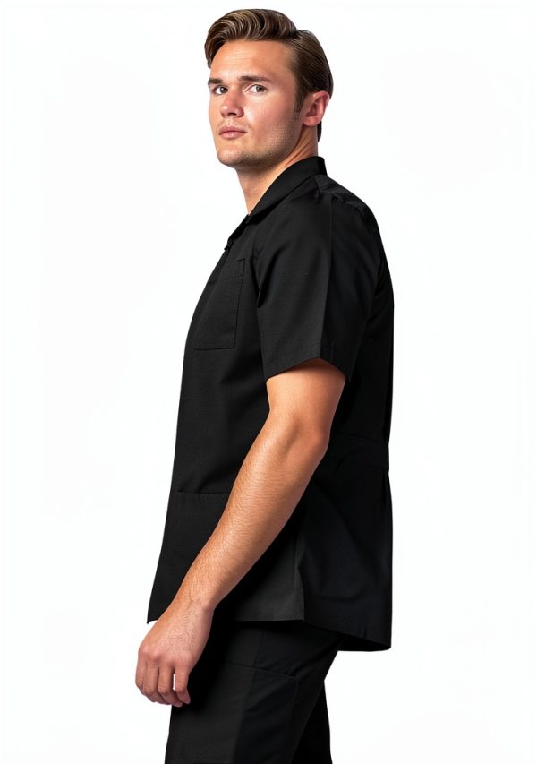 Adar Universal Scrubs for Men - Zippered Short Sleeved Scrub Jacket-3