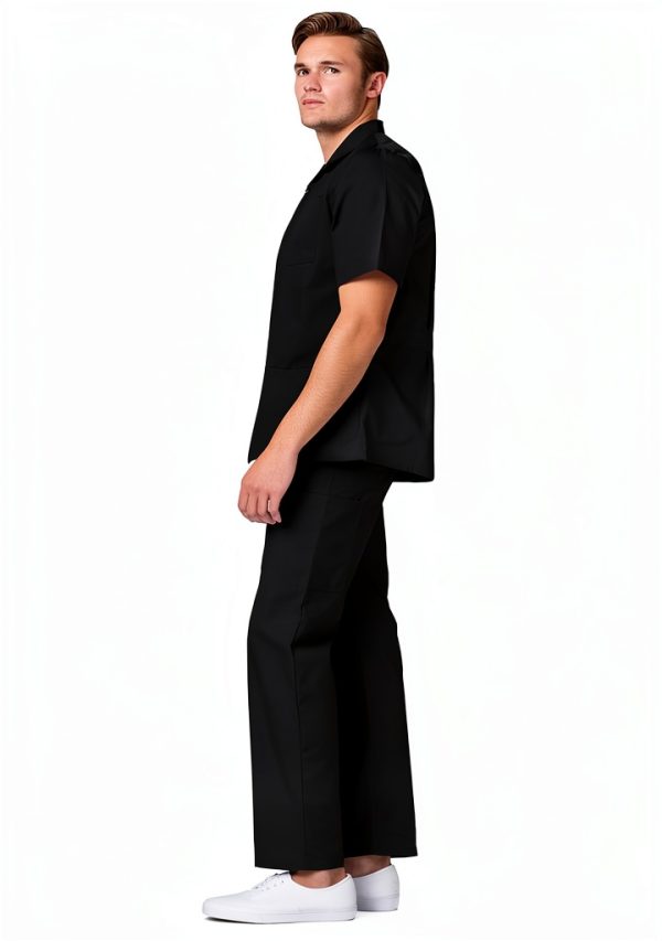 Adar Universal Scrubs for Men - Zippered Short Sleeved Scrub Jacket-5