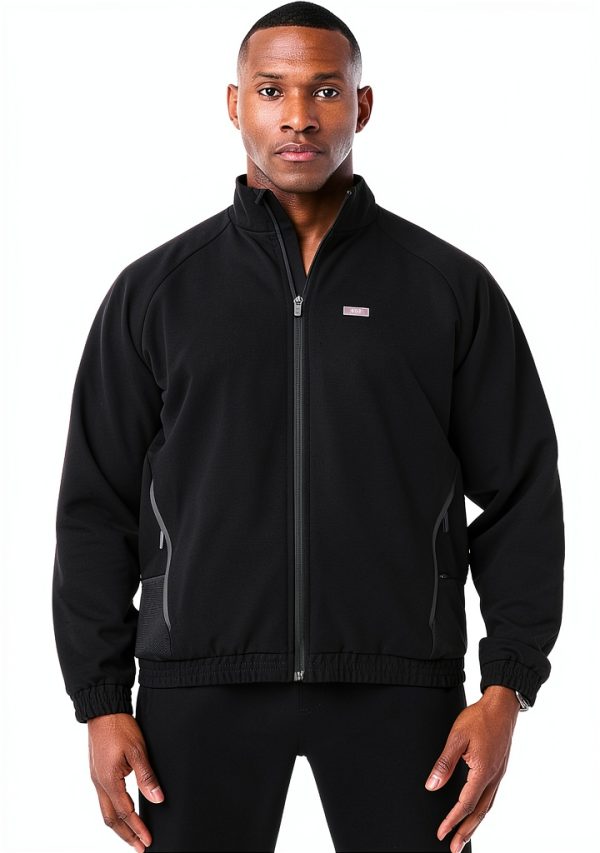 FIGS Cobaki Scrub Jacket Men 5 Pockets Lining Comfort Black-0