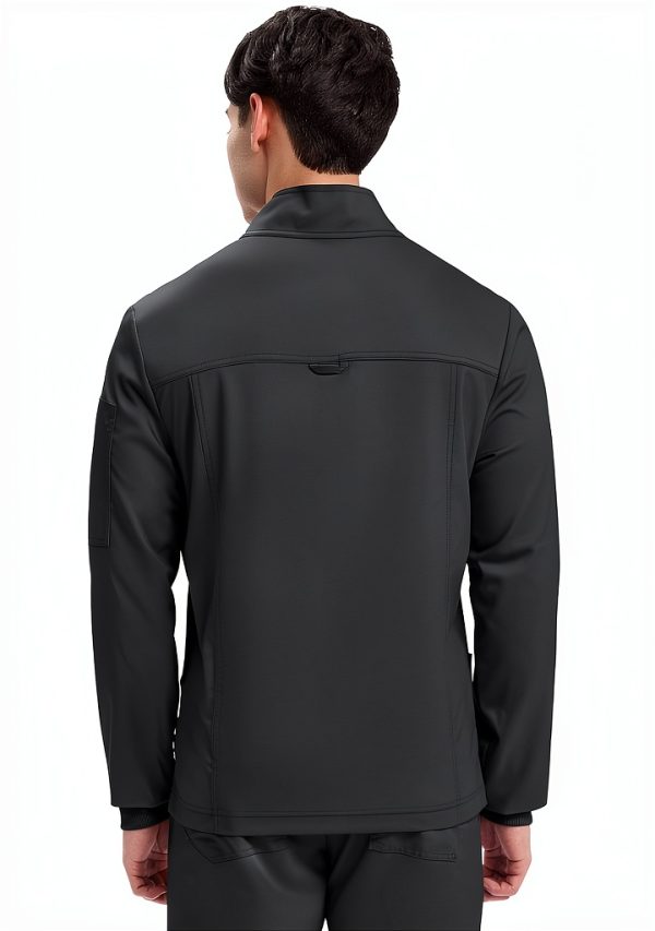 Cherokee Scrub Jacket Men's Zip Front Jacket with 5 Pockets, Bungee Loop, Rib-Knit Cuffs, Soft 2-Way Stretch Fabric - WW320-2