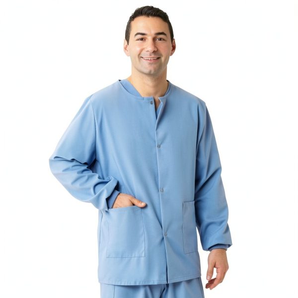 Medline AngelStat Unisex Scrub Jacket Ciel Blue Size Small-2