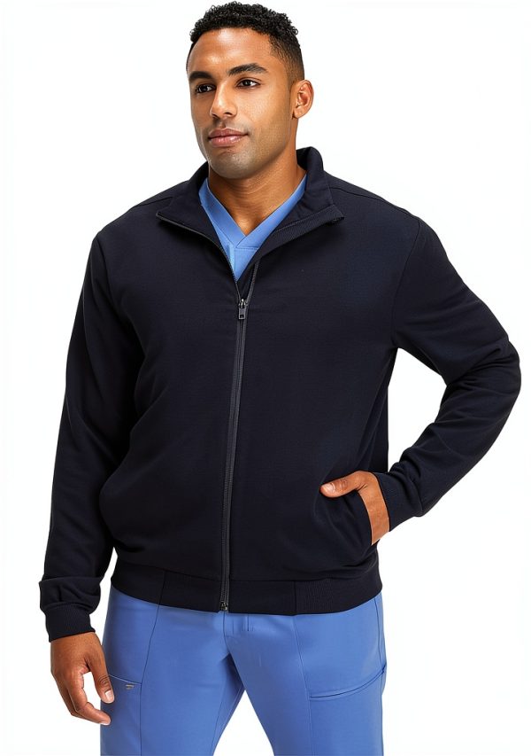 Fabletics Men's Foundation Scrub Jacket MotionTech Lightweight Navy-0