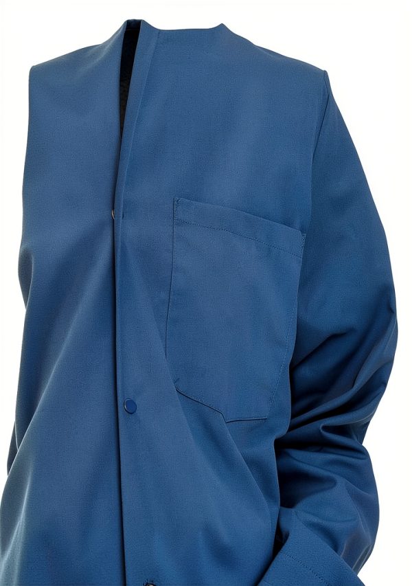 Landau mens Relaxed Fit 5-Pocket Snap-Front Scrub Jacket Large Grape-3