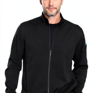 Med Couture Men's Warm-Up Jacket with 3 Pockets, Zip Front Closure and 2-Way Stretch Fabric - MC7678-0
