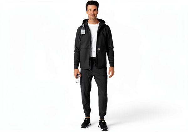 Carhartt Scrubs C84023 Rugged Flex Fit Bonded Fleece Hoodie Black-1