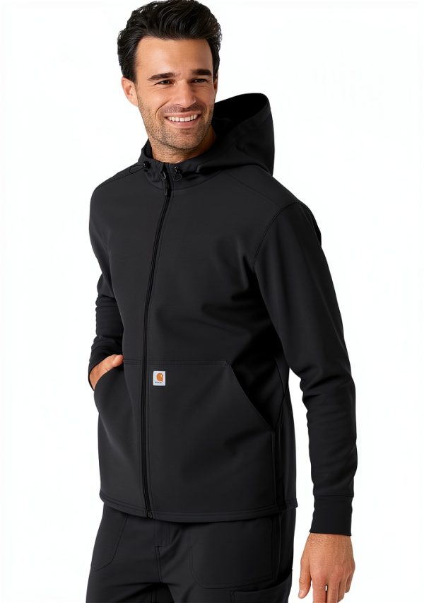 Carhartt Scrubs C84023 Rugged Flex Fit Bonded Fleece Hoodie Black-3