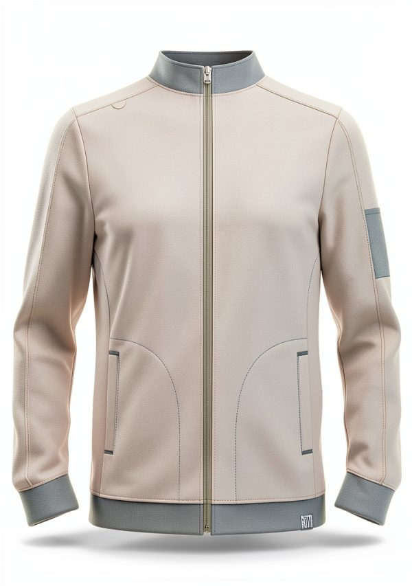 Med Couture Men's Warm-Up Jacket with 3 Pockets, Zip Front Closure and 2-Way Stretch Fabric - MC7678-4