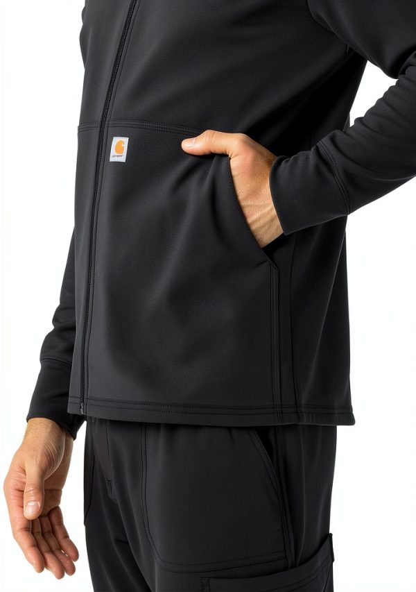 Carhartt Scrubs C84023 Rugged Flex Fit Bonded Fleece Hoodie Black-7