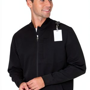 Hanes Scrub Jacket Zip Up Moisture Wicking Odor Control Navy-0