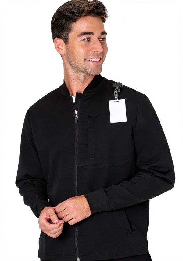 Hanes Scrub Jacket Zip Up Moisture Wicking Odor Control Navy-0