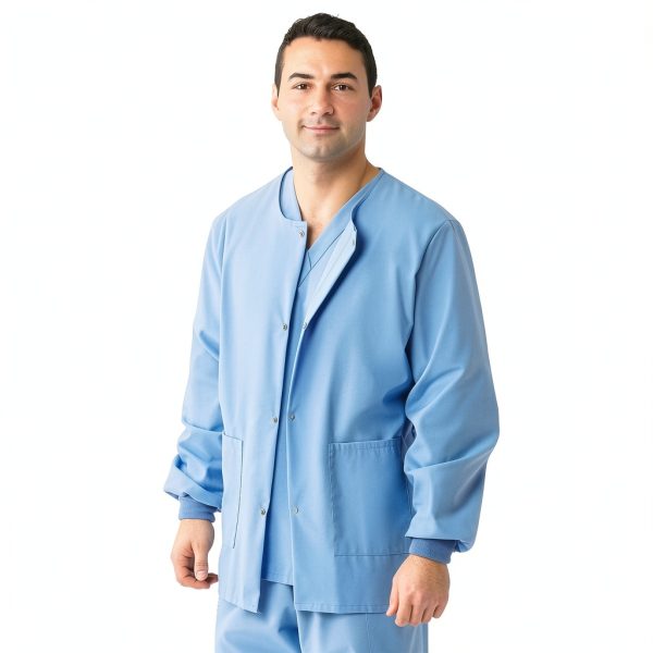 Medline AngelStat Unisex Scrub Jacket Ciel Blue Size Small-4