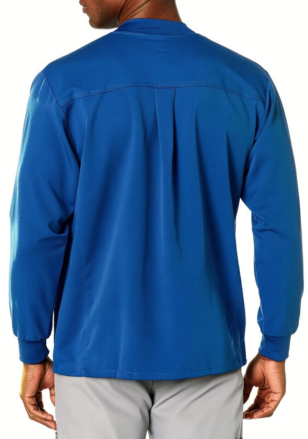 Mens Warm up Jacket WonderWink Scrub with Soft Rib Collar and Pockets-1