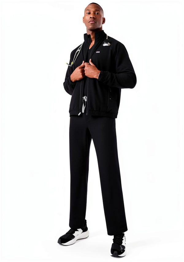 FIGS Cobaki Scrub Jacket Men 5 Pockets Lining Comfort Black-1