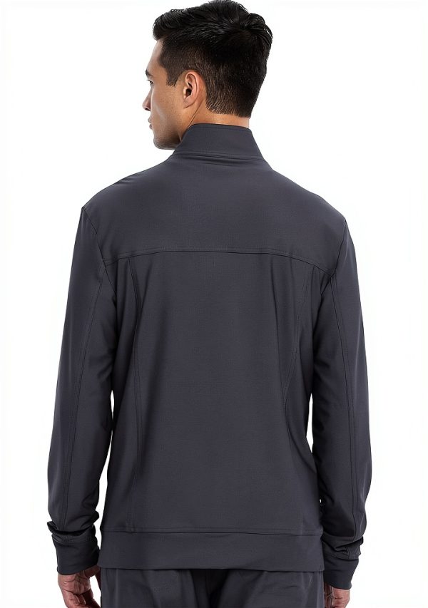 Cherokee Mens Scrub Jacket with Collar, Zipper Front & 4 Pockets-2