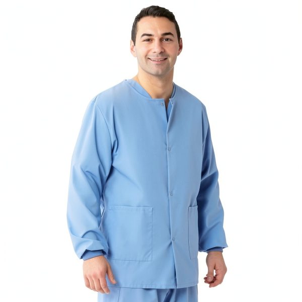 Medline AngelStat Unisex Scrub Jacket Ciel Blue Size Small-1
