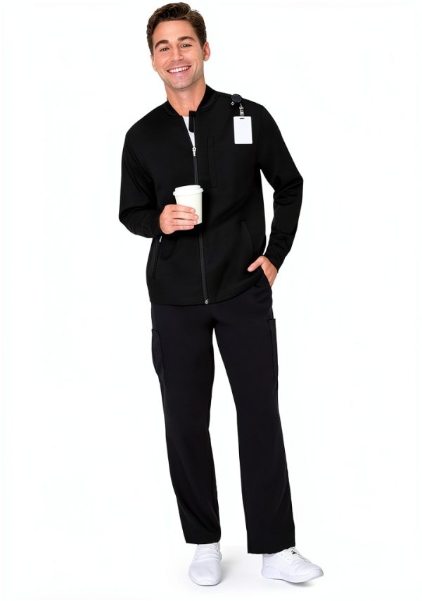 Hanes Scrub Jacket Zip Up Moisture Wicking Odor Control Navy-3