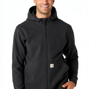 Carhartt Scrubs C84023 Rugged Flex Fit Bonded Fleece Hoodie Black-0