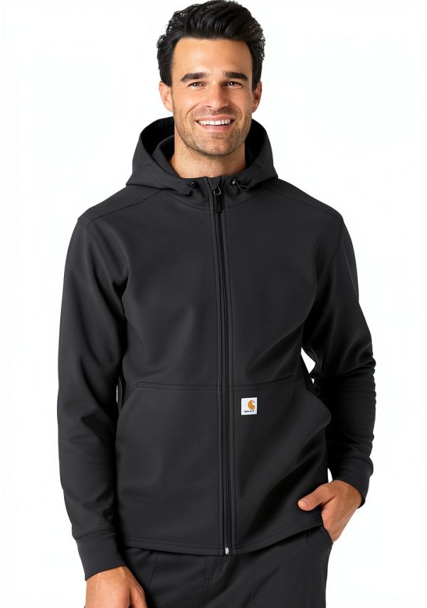 Carhartt Scrubs C84023 Rugged Flex Fit Bonded Fleece Hoodie Black-0
